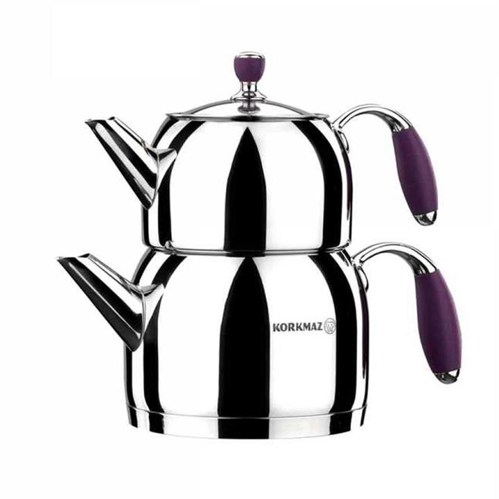 کتری و قوری کرکماز مدل Flora کد A119  Korkmaz Flora A119  Teapot And Kettle Set